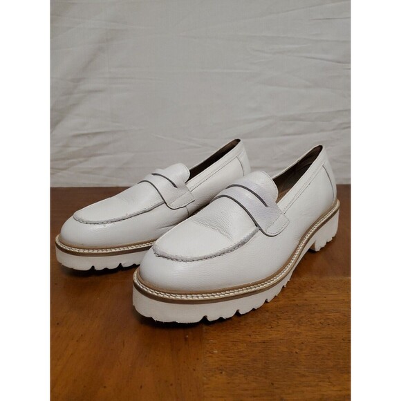 Dune London Shoes - Dune London Granola White #7140 Leather Loafers Flats Shoes Barely Worn Size 8.5